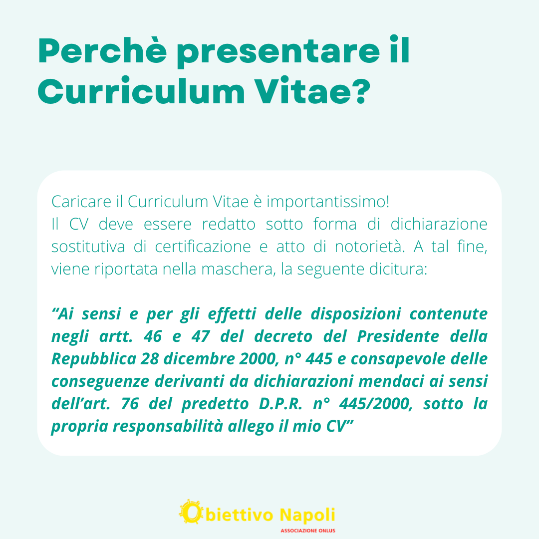 Perché presentare il curriculum vitae